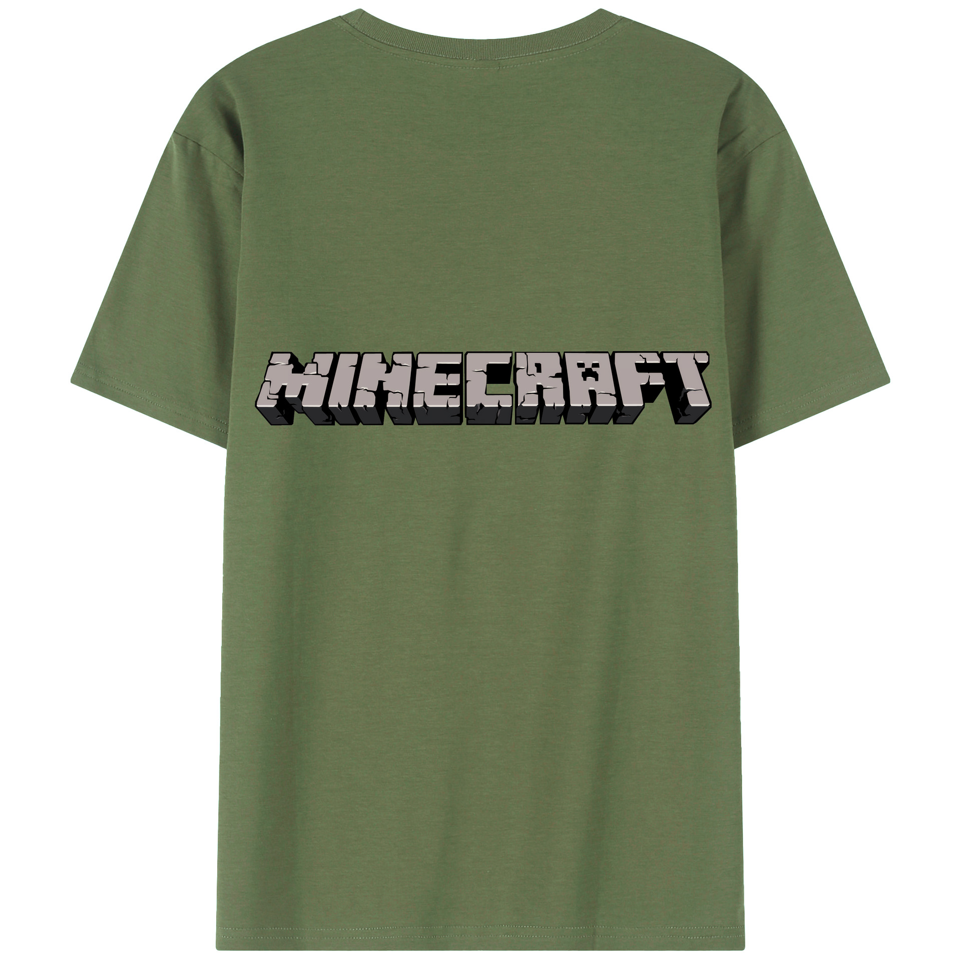 （画像用） マインクラフト ブロックの世界 Minecraft MC Block world 綿100％ メンズ半袖Tシャツ（バックプリント） 通気性